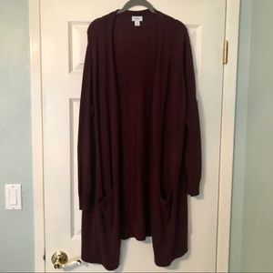 Old Navy cranberry long cardigan 2X
